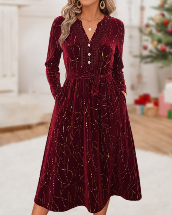 Lace Temperamental Velvet Dress