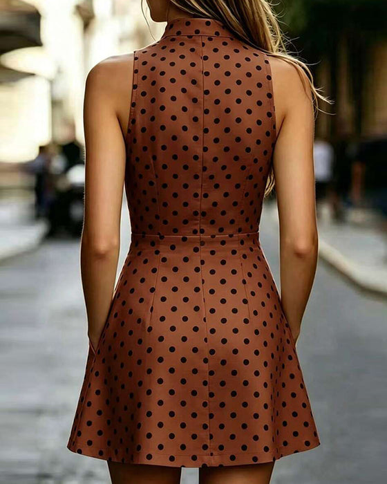 Sleeveless Polka Dot Vintage Dress
