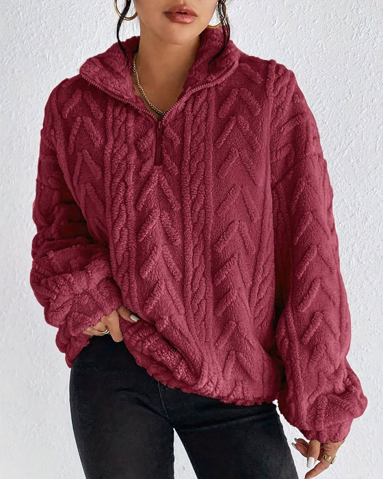 Double-Sided Fleece Half Zip Sweatshirt