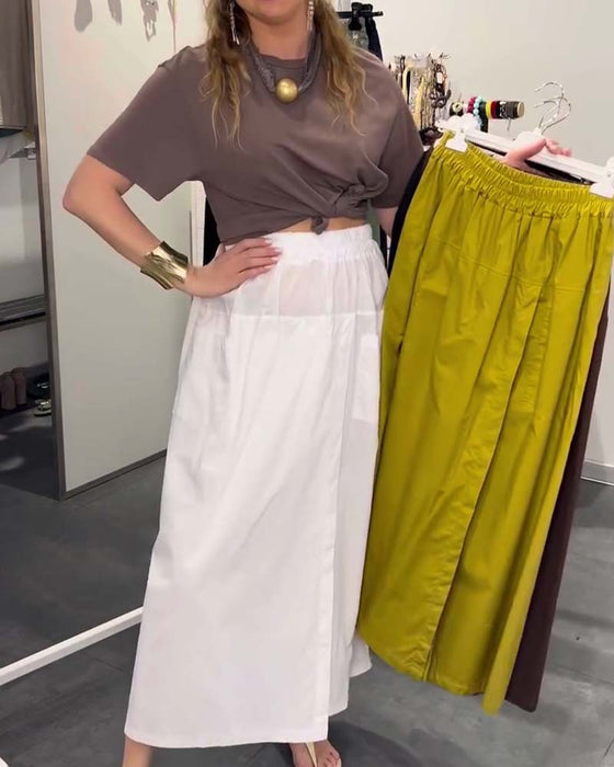 Casual Apron Style Ankle-Length Pants