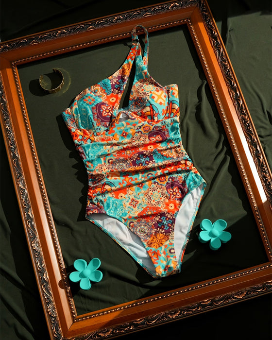Sleeveless Floral One-Piece