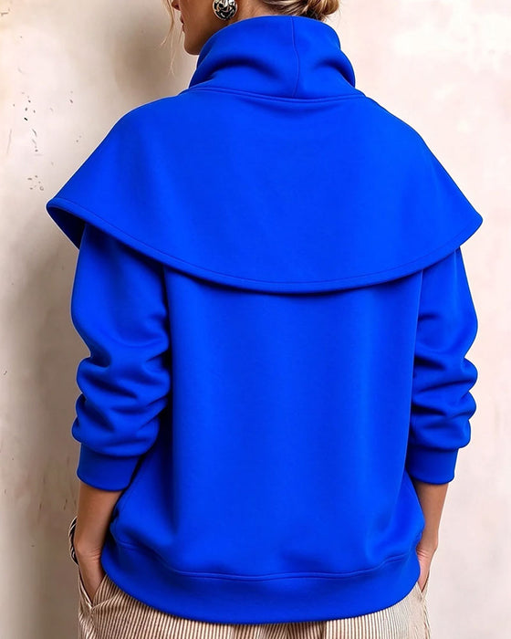 Double-Layered Turtleneck Sweatshirt