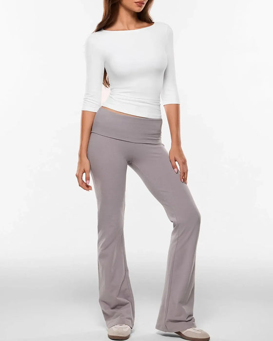 Stylish Elbow-Length Sleeve Slim Fit Base Layer T-Shirt