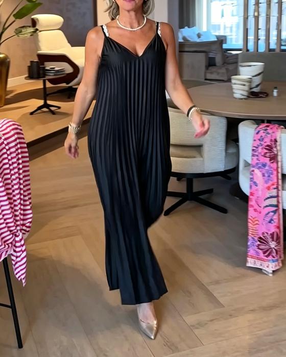 Sleeveless Suspender Long Dress