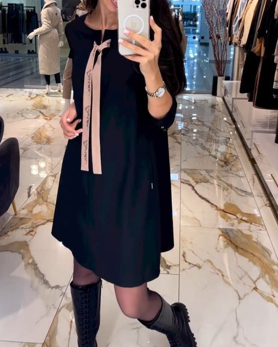 Elegant knee length dress with straps