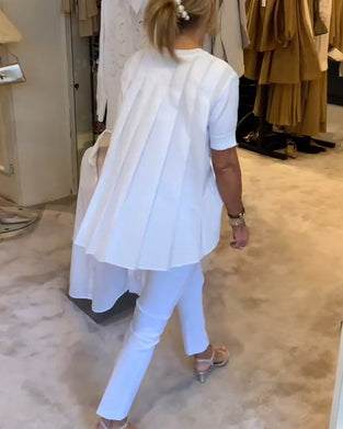 Pleated Solid Color Loose Shirt