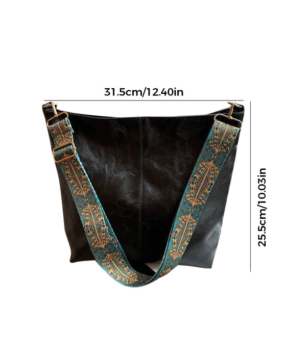 Vintage shoulder strap large capacity bucket bag