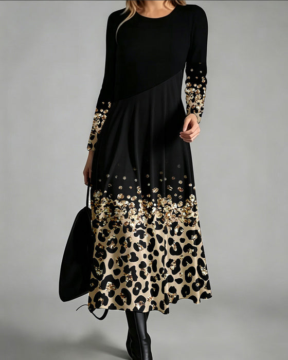 Ombre Leopard Casual Dress