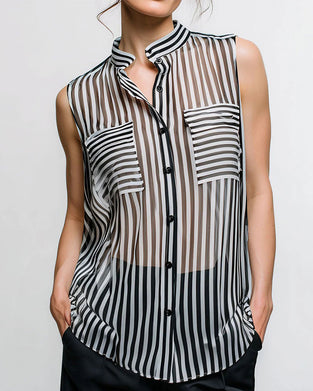 Sheer Striped Shirt