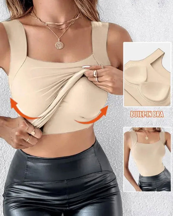 Amino Acid Finishing Built in Bra Tank Top