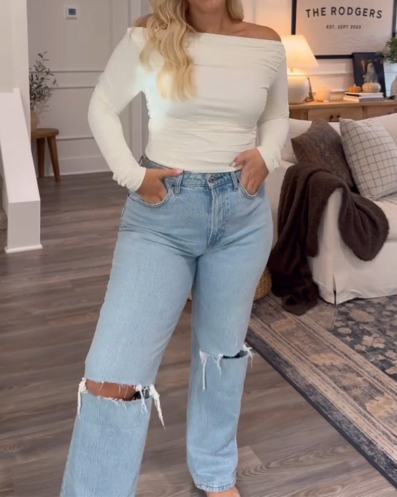 One-Shoulder Slim Fit And Versatile Top