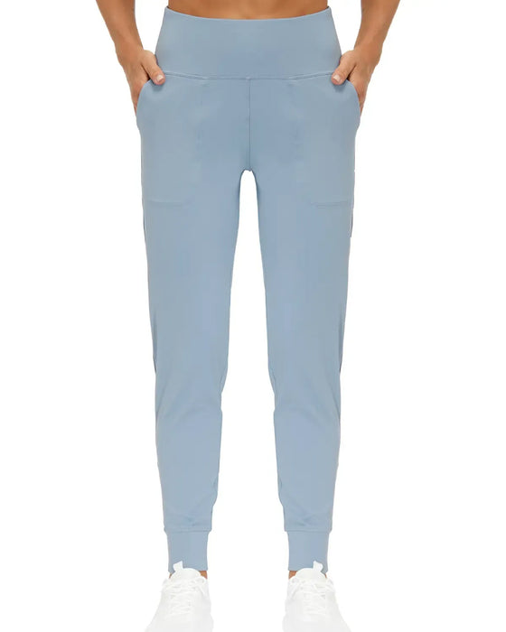 High Waist Pocket Solid Color Long Pants