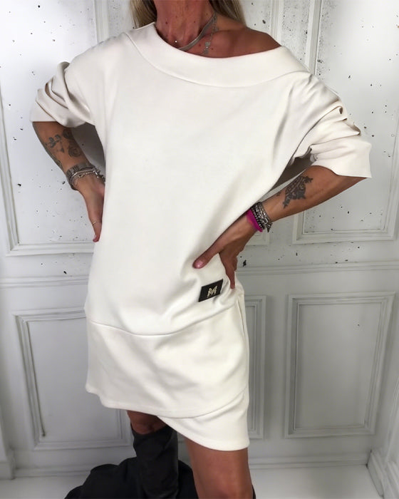 Irregular Hem Long-Sleeved Dress