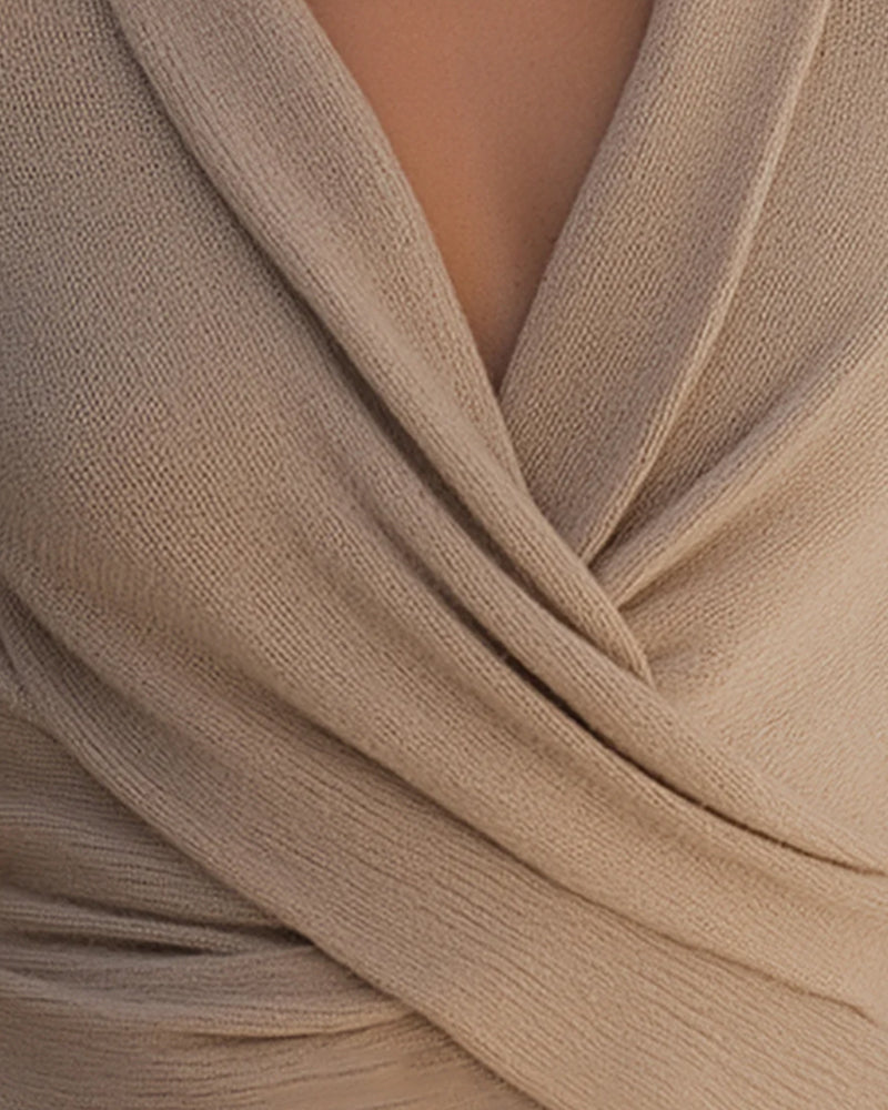 Crossover V-Neck Fashionable Pullover Jumper