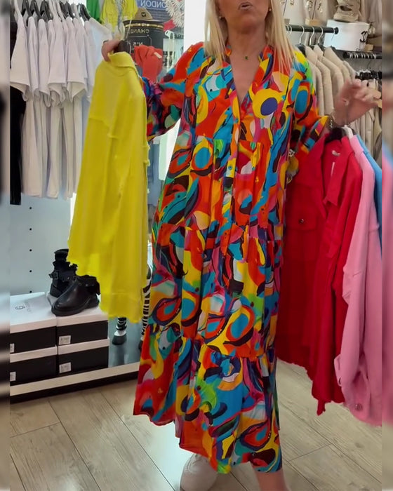 Abstract Graffiti Long Dress