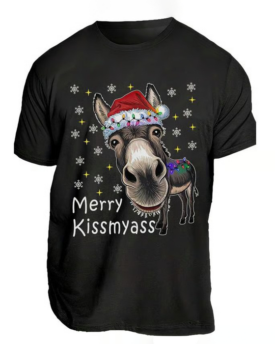 Christmas Funny Print Short Sleeve T-Shirt