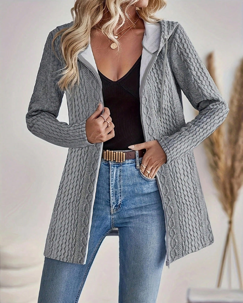Twist Zipper Cardigan Coat