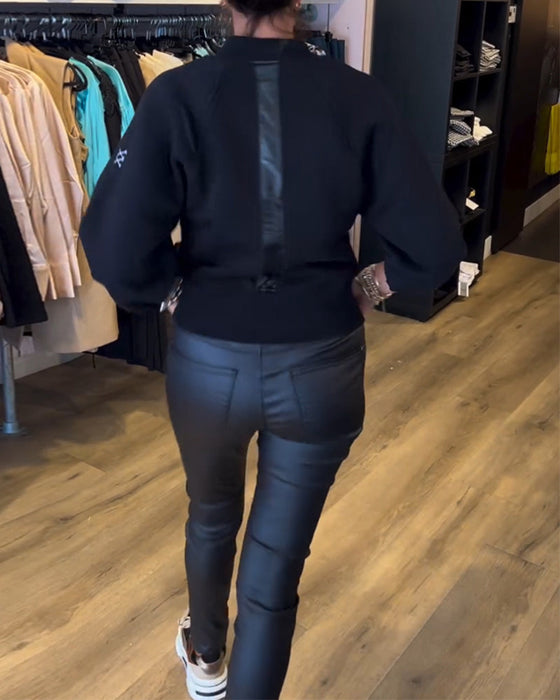 Solid color zipper casual jacket