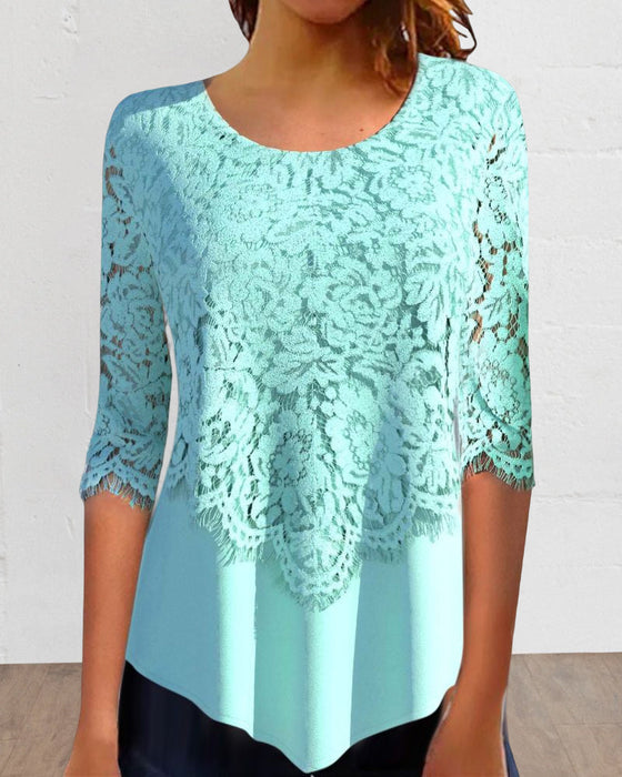 Round Neck Lace Blouse