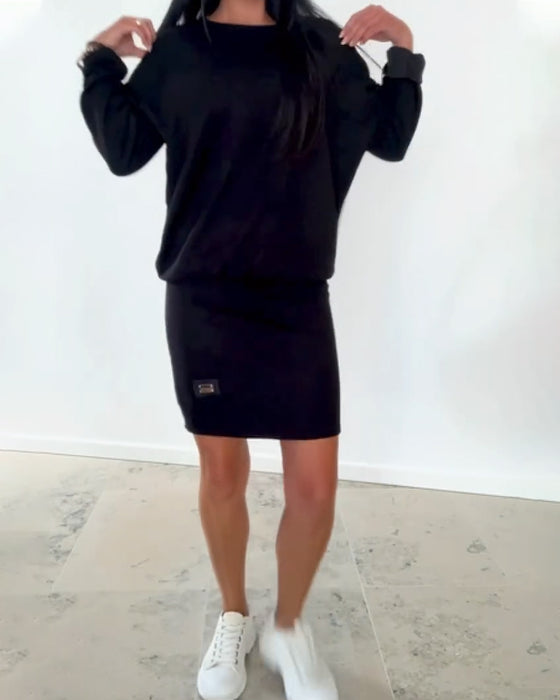 Long-Sleeved Casual Hip Dress