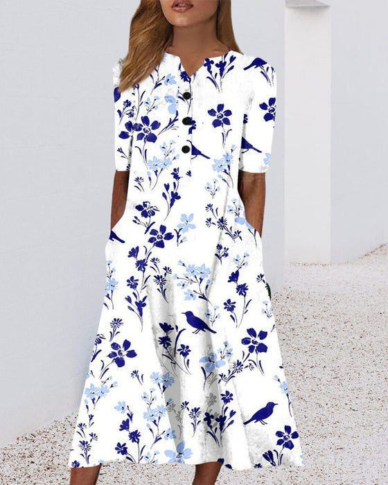 Floral print pocket dress