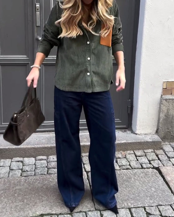 Long-Sleeved Stylish Collared Shirt