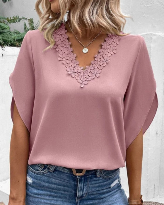 Elegant Lace V-Neck Top