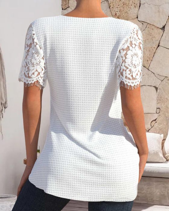 Lace Short Sleeve T-Shirt