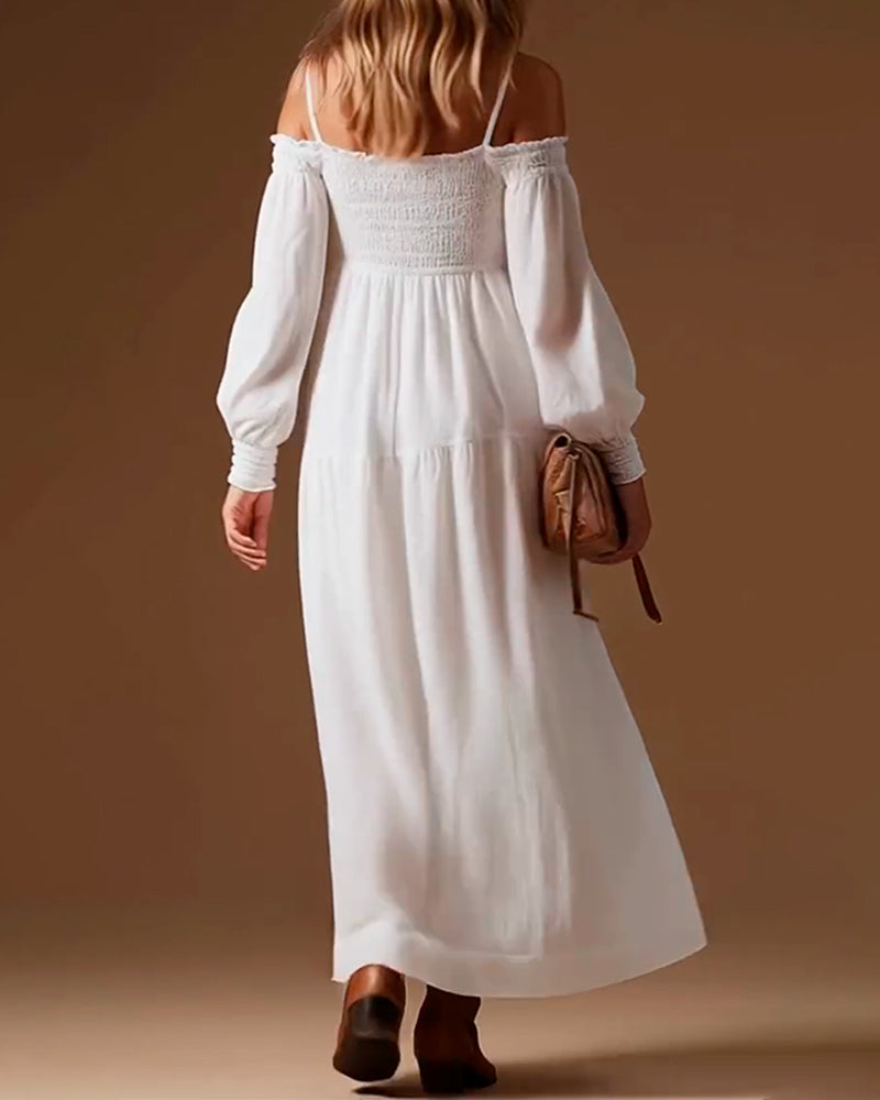 Buttoned Long Sleeve Dress