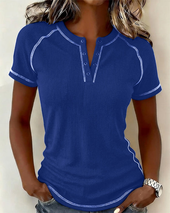 Waffle Weave Henley T-Shirt
