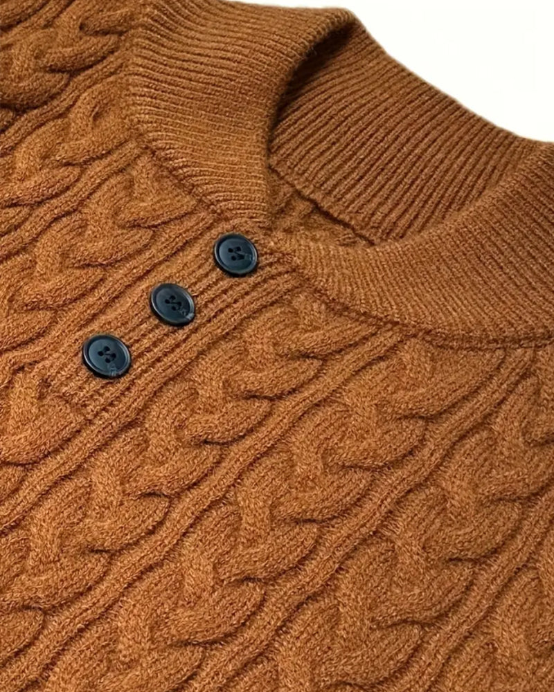 High-Neck Loose Leopard Jumper