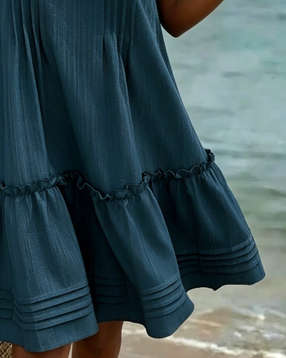 Flutter Sleeve Ruffle Dress