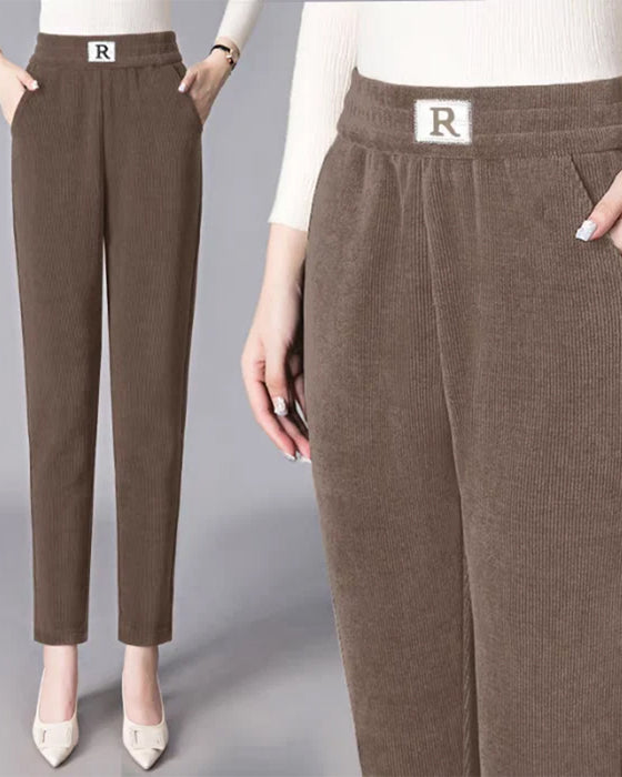 High Waist Fleece-Lined Thickened Jogger Pants