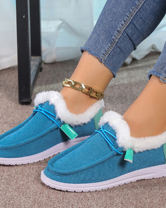 Solid color thick warm cotton shoes