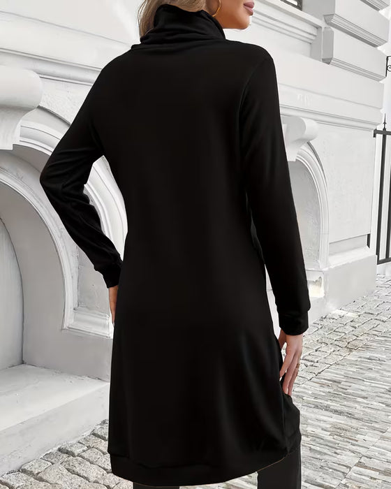 Fashionable Pocket Design Sweatshirt Dress