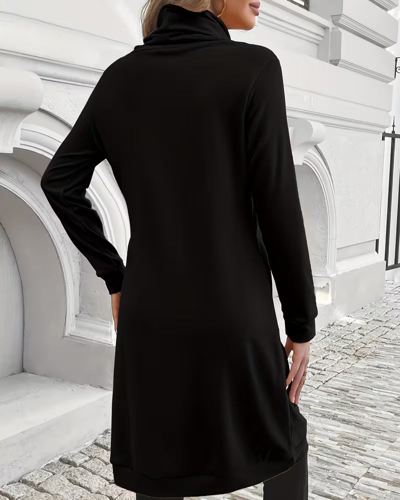 Fashionable Pocket Design Sweatshirt Dress