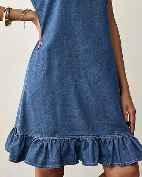 Sleeveless Denim Mermaid Vest Short Dresses