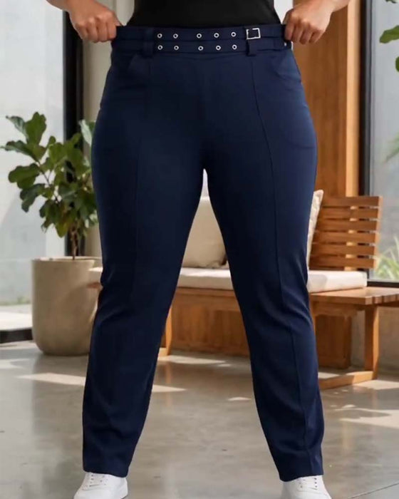 Stylish High Waist Slim Fit Long Pants