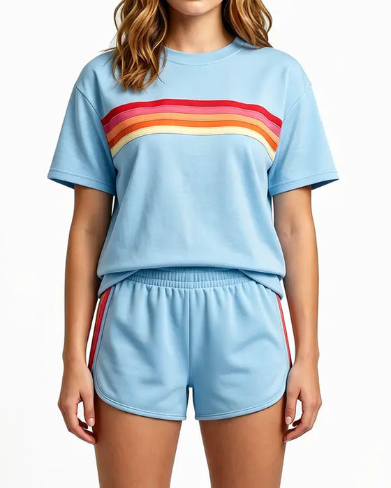 Casual Striped Two-Piece Set