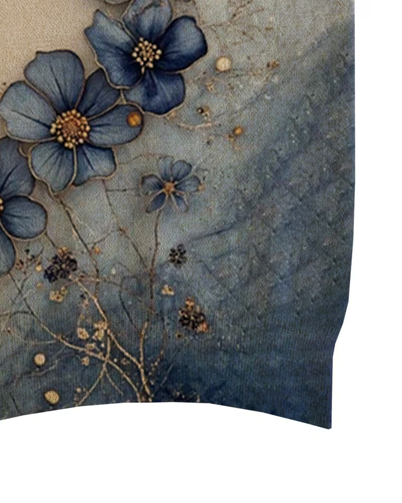 Watercolor Floral Pattern Sleeveless Pullover
