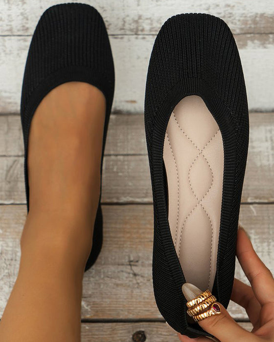 Round toe breathable flat shoes
