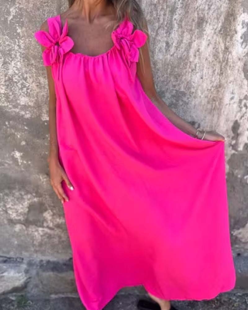 Bud Hem Strappy Loose Casual Dress