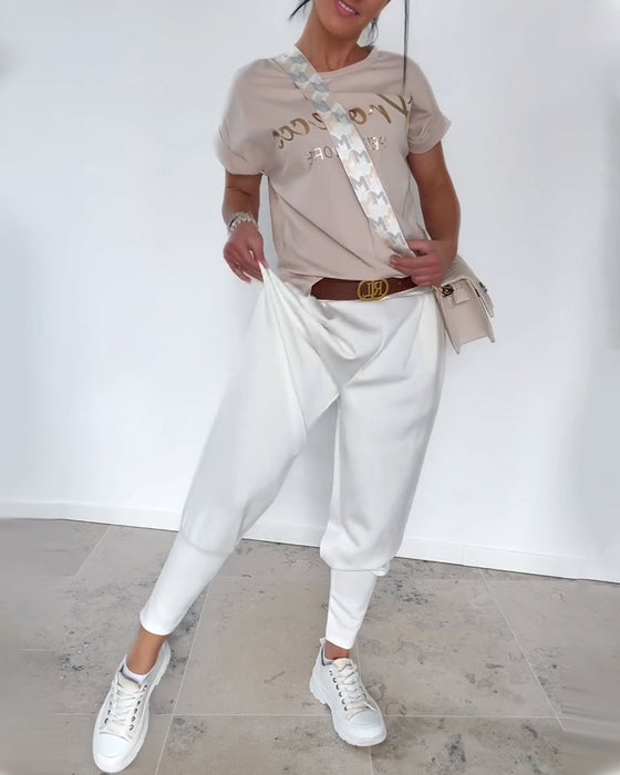 Fashion Solid Color Cropped Pants