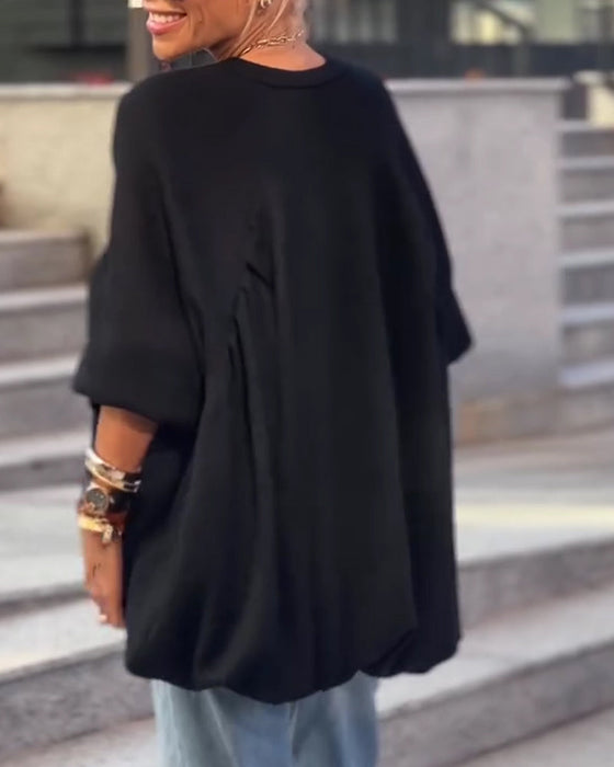 Solid Color Loose Irregular Top