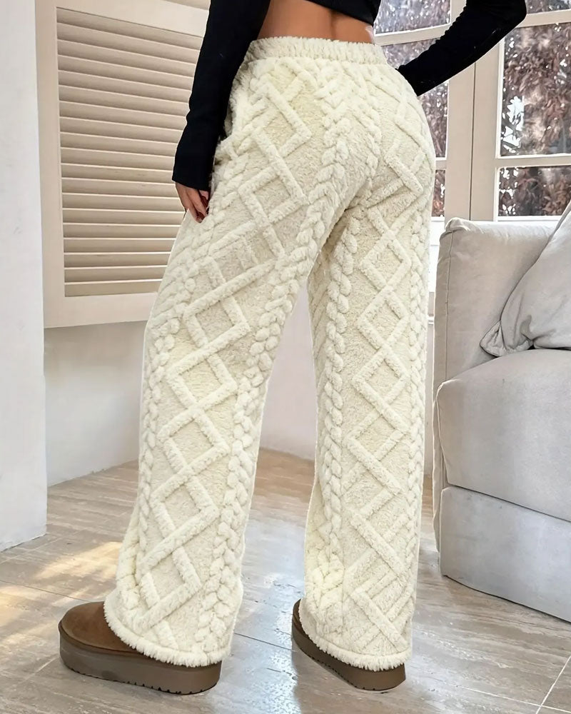 Elastic Waist Drawstring Fashion Pants