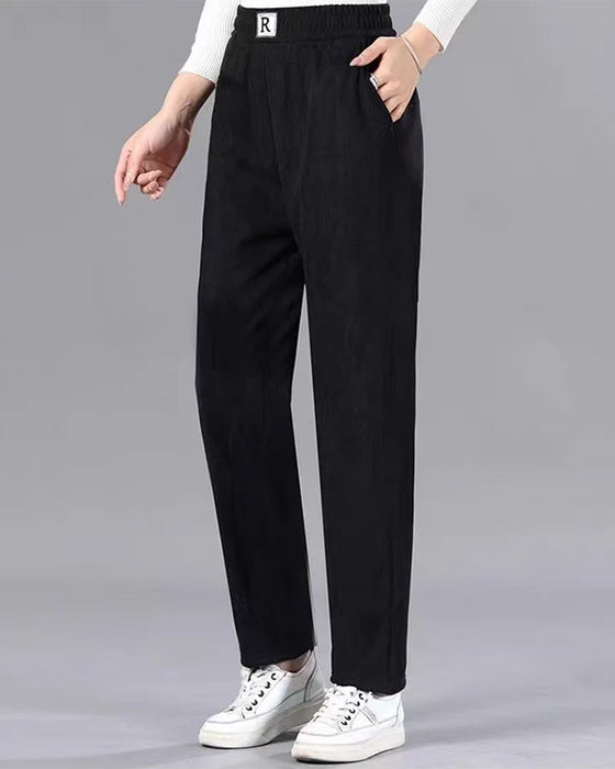 High Waist Fleece-Lined Thickened Jogger Pants