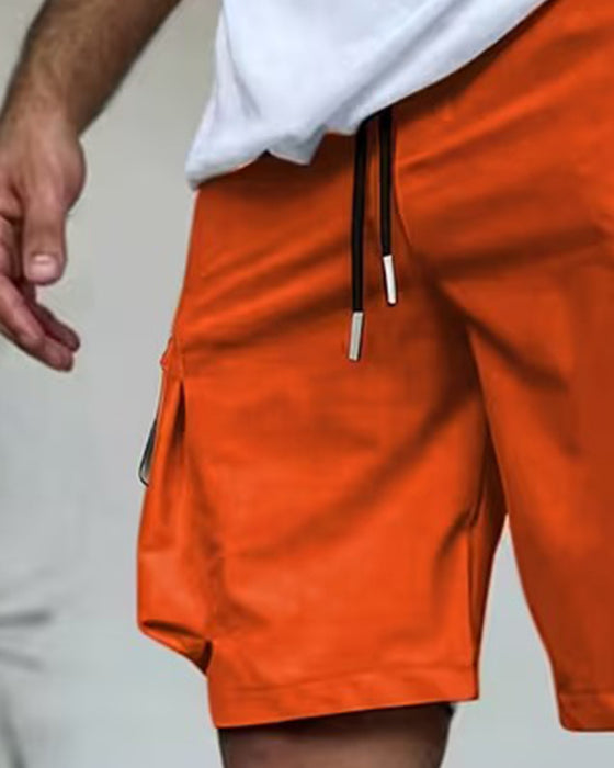 Men's Solid Loose Fit Short Cargo Pant