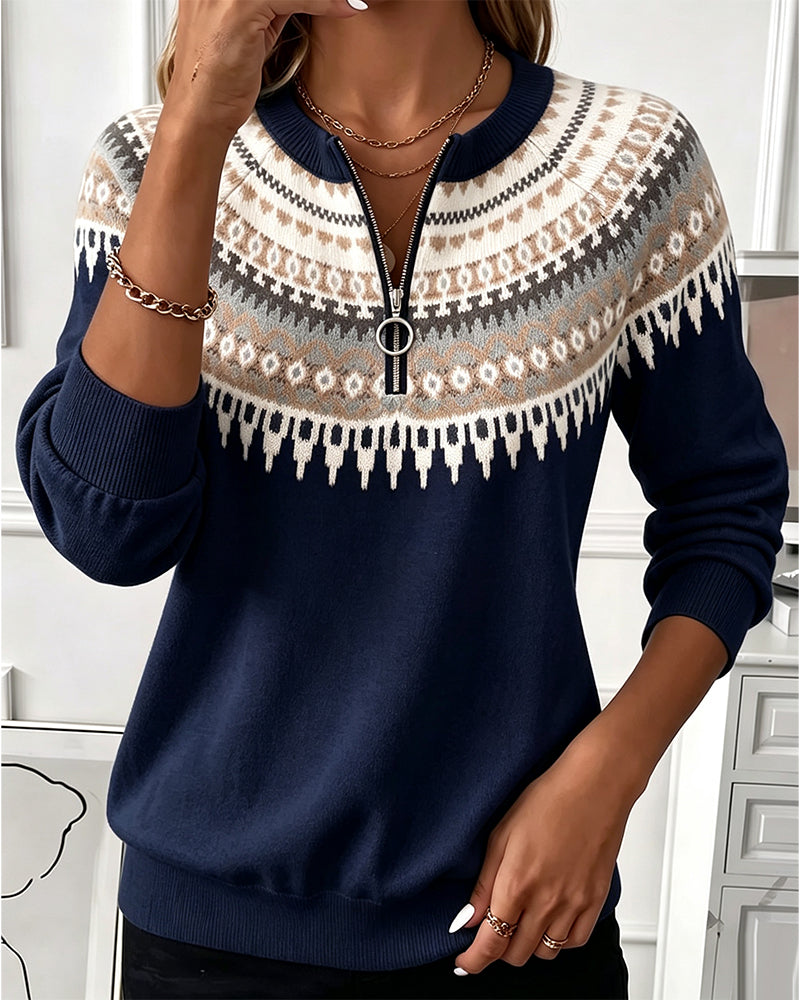 Color-Block Zip Long Sleeve Sweatshirts