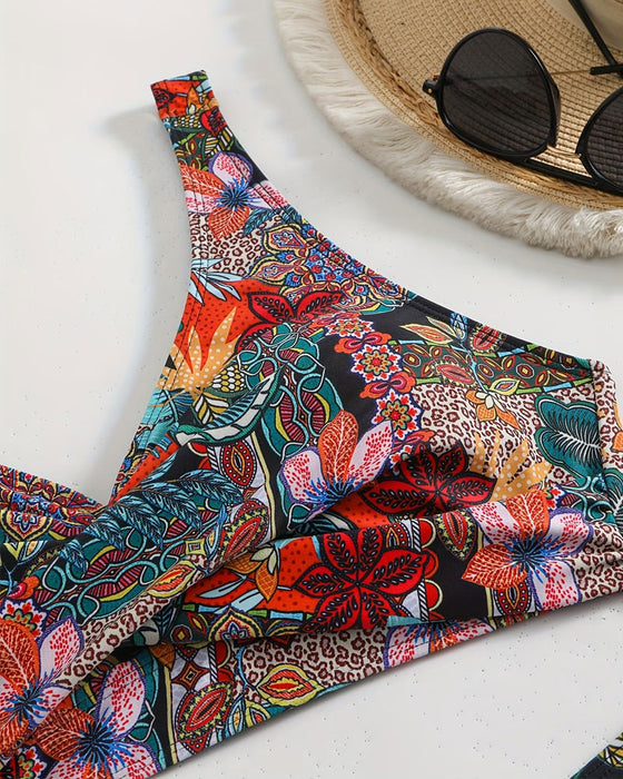 Bra-Style Two-Piece Printed Bikini