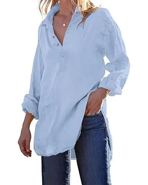 Loose-Fit Solid Casual Shirt